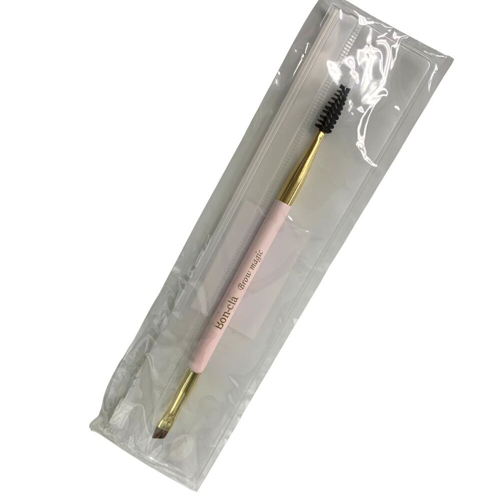 Double-Ended Angled Brow & Eyeliner Brush with Spoolie Professional Makeup Tool